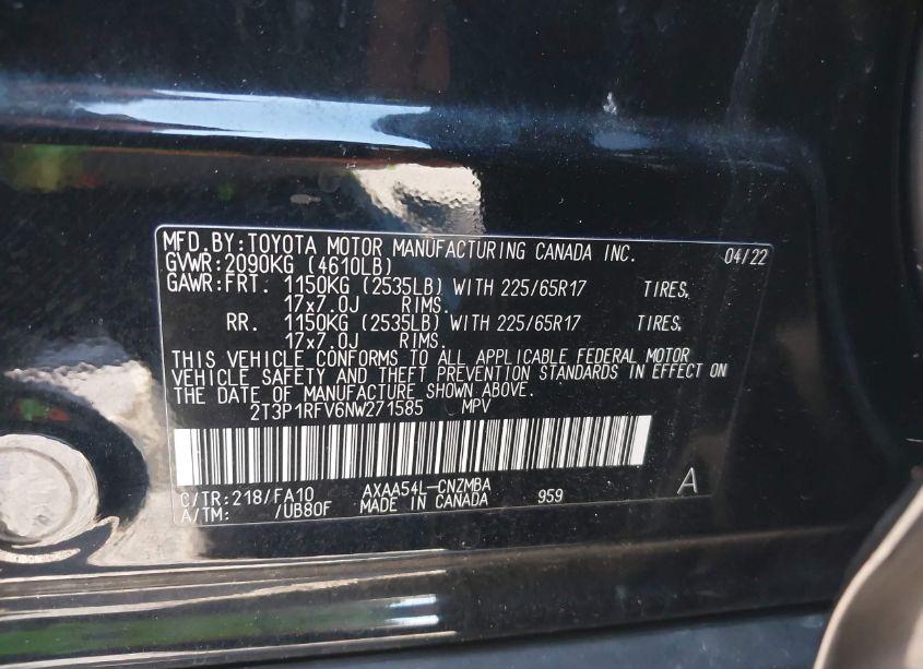 Photo 9 of 2022 Toyota Rav4 XLE (VIN 2T3P1RFV6NW271585)