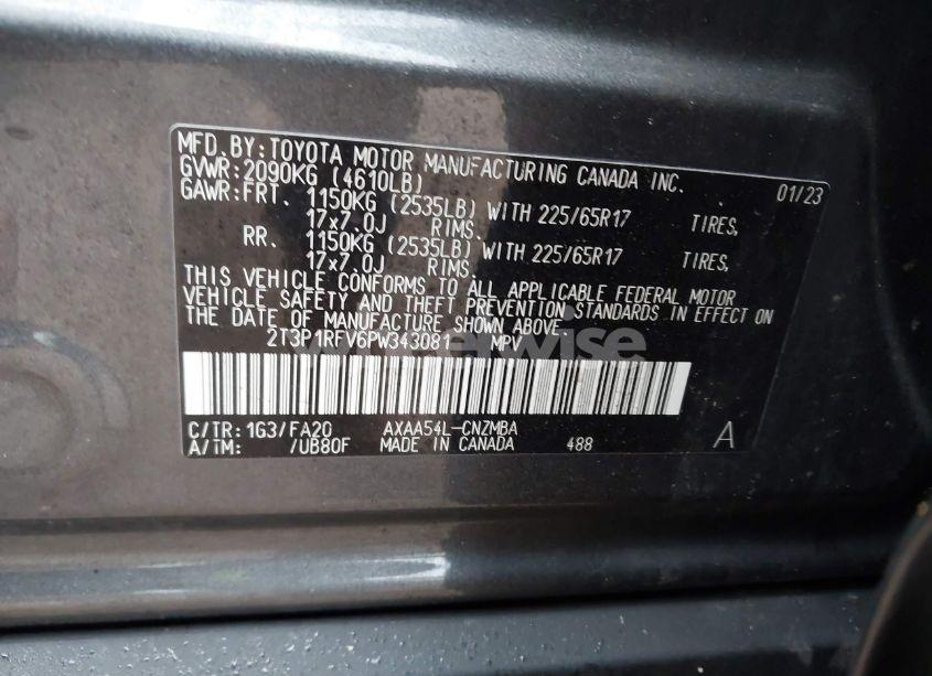 Photo 9 of 2023 Toyota Rav4 XLE (VIN 2T3P1RFV6PW343081)
