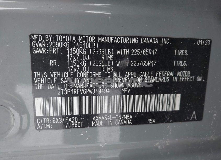 Photo 9 of 2023 Toyota Rav4 XLE (VIN 2T3P1RFV6PW349494)