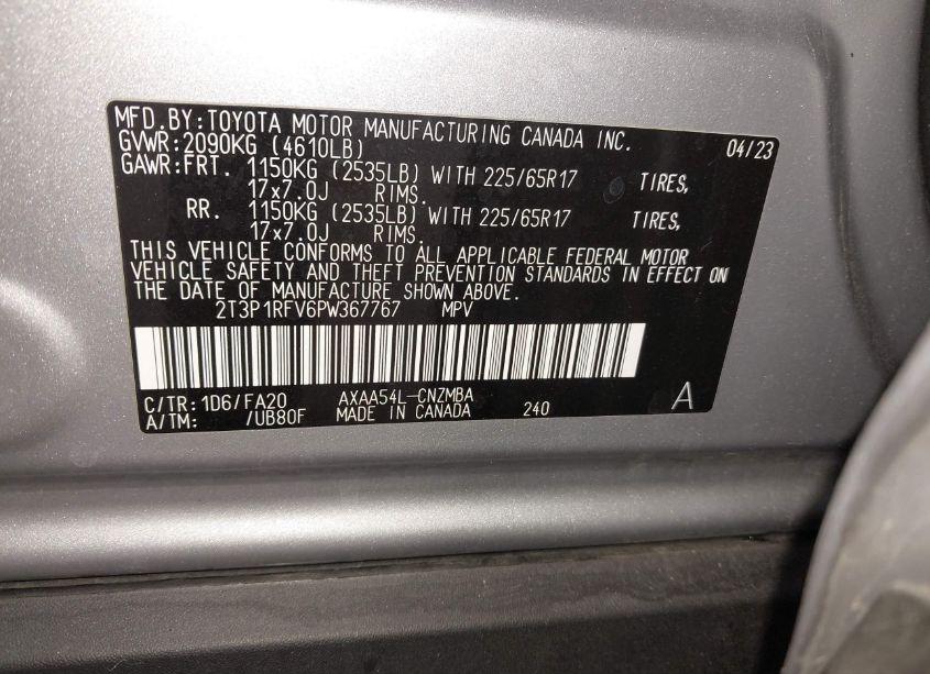 Photo 9 of 2023 Toyota Rav4 XLE (VIN 2T3P1RFV6PW367767)