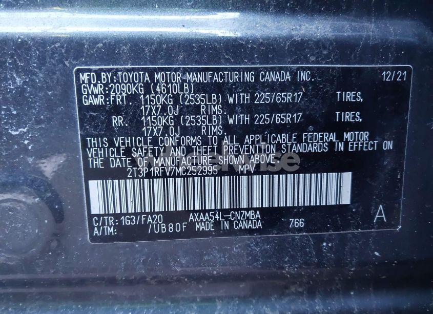 Photo 9 of 2021 Toyota Rav4 XLE (VIN 2T3P1RFV7MC252995)