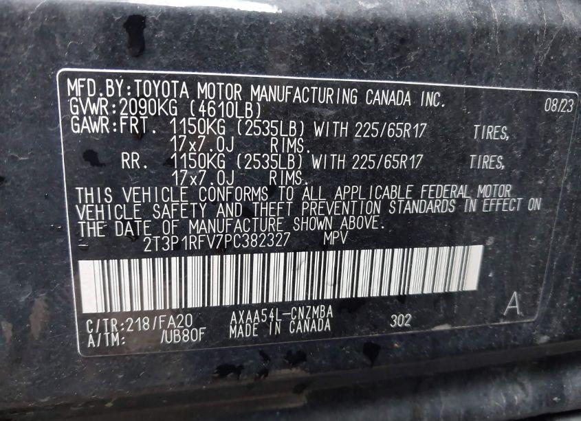 Photo 9 of 2023 Toyota Rav4 XLE (VIN 2T3P1RFV7PC382327)