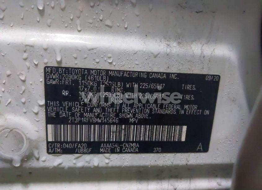 Photo 9 of 2021 Toyota Rav4 XLE (VIN 2T3P1RFV8MW145646)