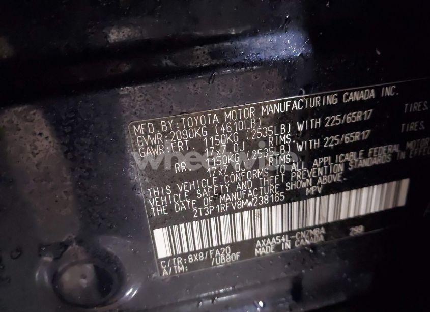 Photo 9 of 2021 Toyota Rav4 XLE (VIN 2T3P1RFV8MW238165)