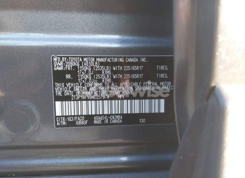 Photo 9 of 2022 Toyota Rav4 XLE (VIN 2T3P1RFV8NC257978)