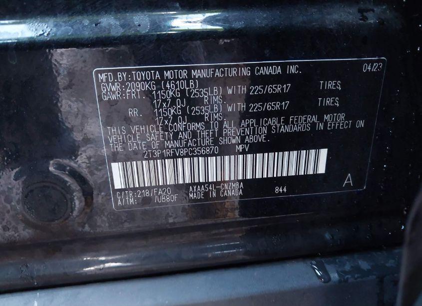 Photo 9 of 2023 Toyota Rav4 XLE (VIN 2T3P1RFV8PC356870)