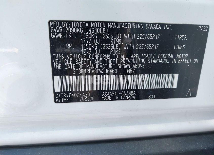 Photo 9 of 2023 Toyota Rav4 XLE (VIN 2T3P1RFV8PW336469)