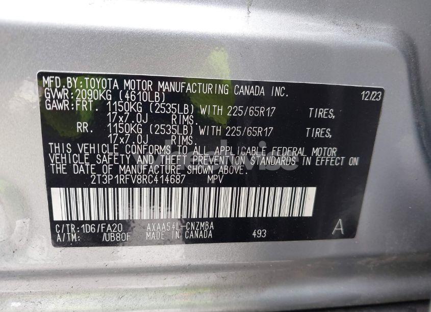 Photo 9 of 2024 Toyota Rav4 XLE (VIN 2T3P1RFV8RC414687)