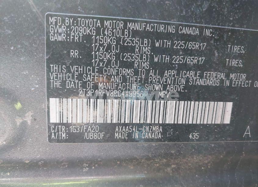 Photo 9 of 2024 Toyota Rav4 XLE (VIN 2T3P1RFV8RC449956)