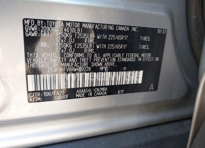 Photo 9 of 2024 Toyota Rav4 XLE (VIN 2T3P1RFV8RW409228)