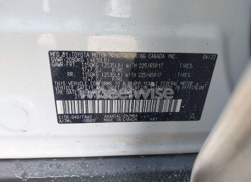 Photo 9 of 2022 Toyota Rav4 XLE (VIN 2T3P1RFV9NW266137)