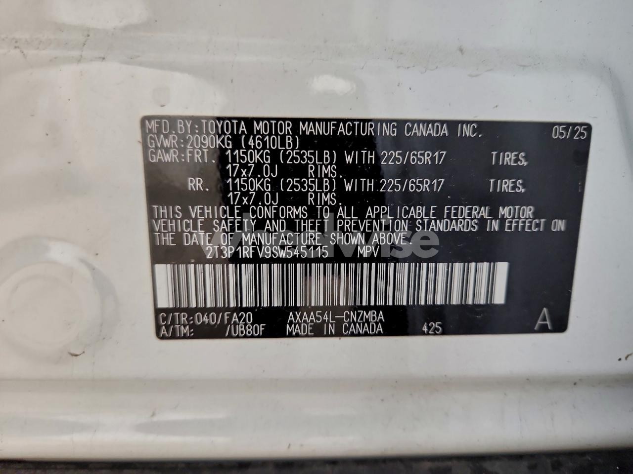 Photo 13 of 2025 TOYOTA RAV4 XLE (VIN 2T3P1RFV9SW545115)
