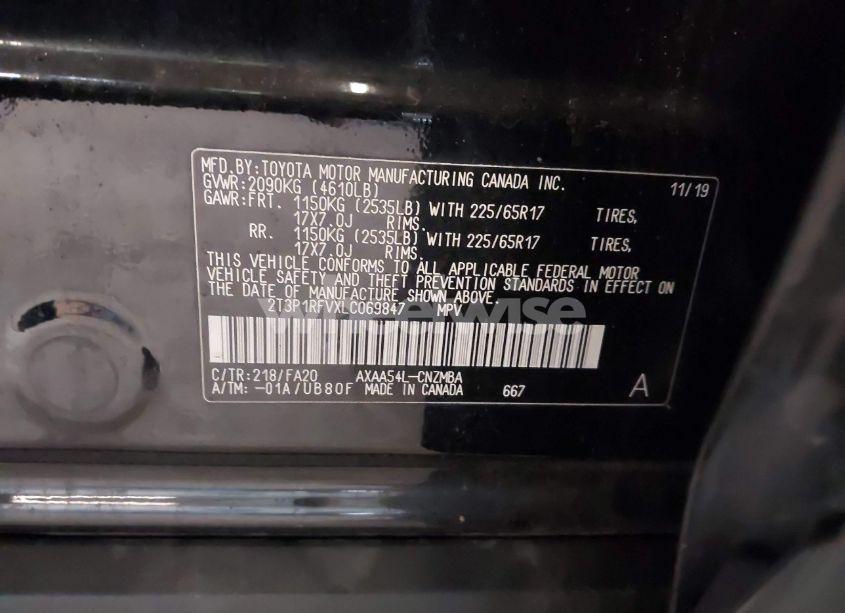 Photo 9 of 2020 Toyota Rav4 XLE (VIN 2T3P1RFVXLC069847)