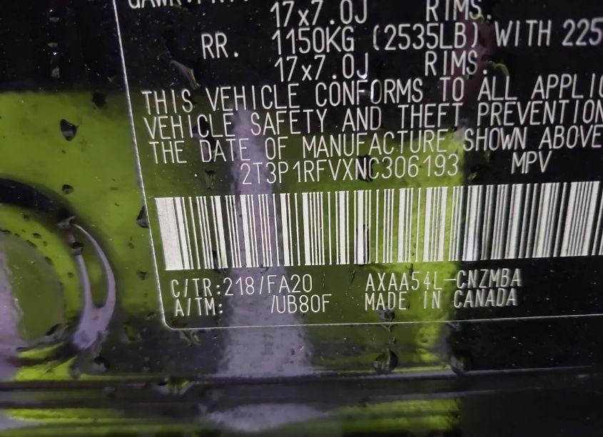 Photo 9 of 2022 Toyota Rav4 XLE (VIN 2T3P1RFVXNC306193)