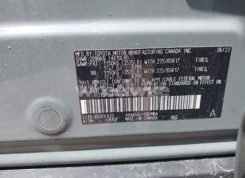 Photo 9 of 2023 Toyota Rav4 XLE (VIN 2T3P1RFVXPW382966)