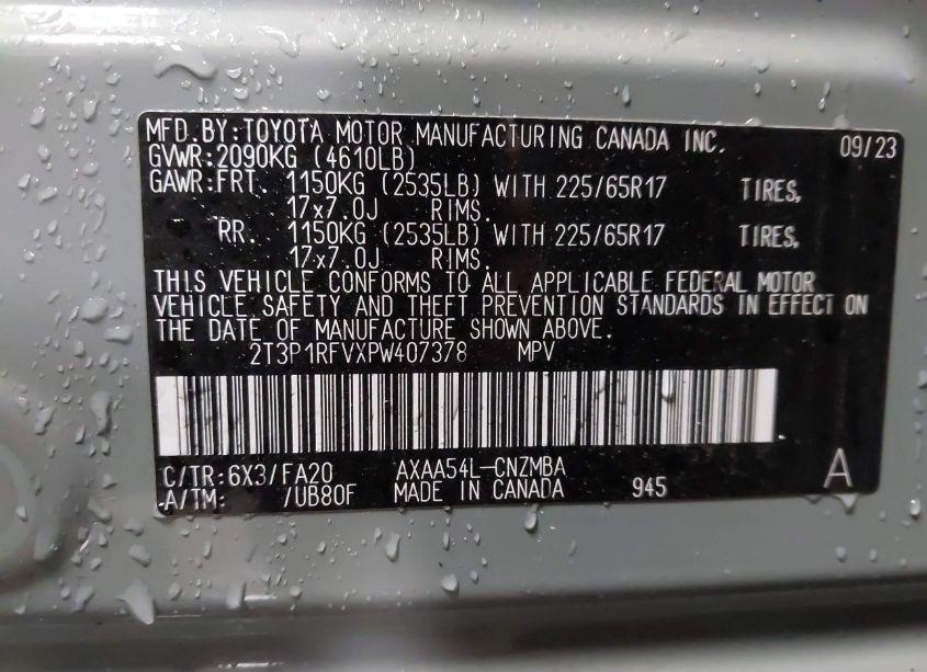 Photo 9 of 2023 Toyota Rav4 XLE (VIN 2T3P1RFVXPW407378)