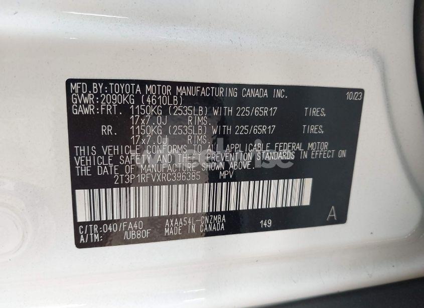 Photo 9 of 2024 Toyota Rav4 XLE (VIN 2T3P1RFVXRC396385)