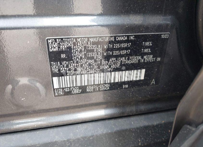 Photo 9 of 2024 Toyota Rav4 XLE (VIN 2T3P1RFVXRC398427)