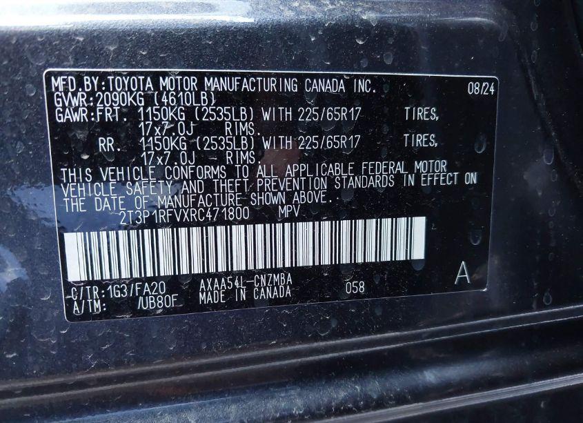 Photo 9 of 2024 Toyota Rav4 XLE (VIN 2T3P1RFVXRC471800)