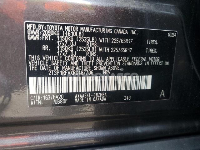 Photo 12 of 2024 TOYOTA RAV4 XLE (VIN 2T3P1RFVXRC487706)