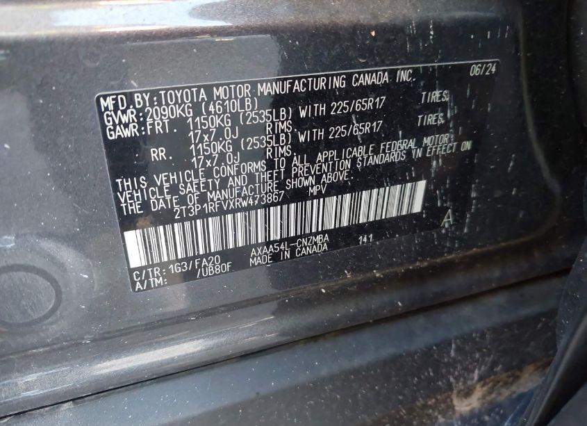 Photo 9 of 2024 Toyota Rav4 XLE (VIN 2T3P1RFVXRW473867)