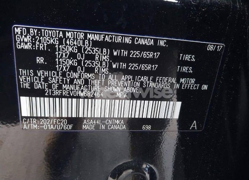 Photo 9 of 2017 Toyota Rav4 XLE (VIN 2T3RFREV0HW682464)