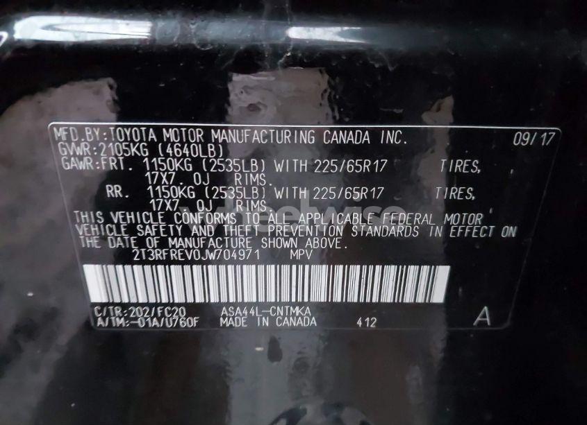 Photo 9 of 2018 Toyota Rav4 XLE (VIN 2T3RFREV0JW704971)