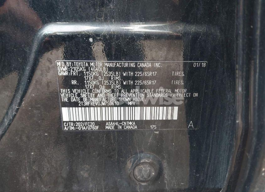 Photo 9 of 2018 Toyota Rav4 XLE (VIN 2T3RFREV0JW750610)