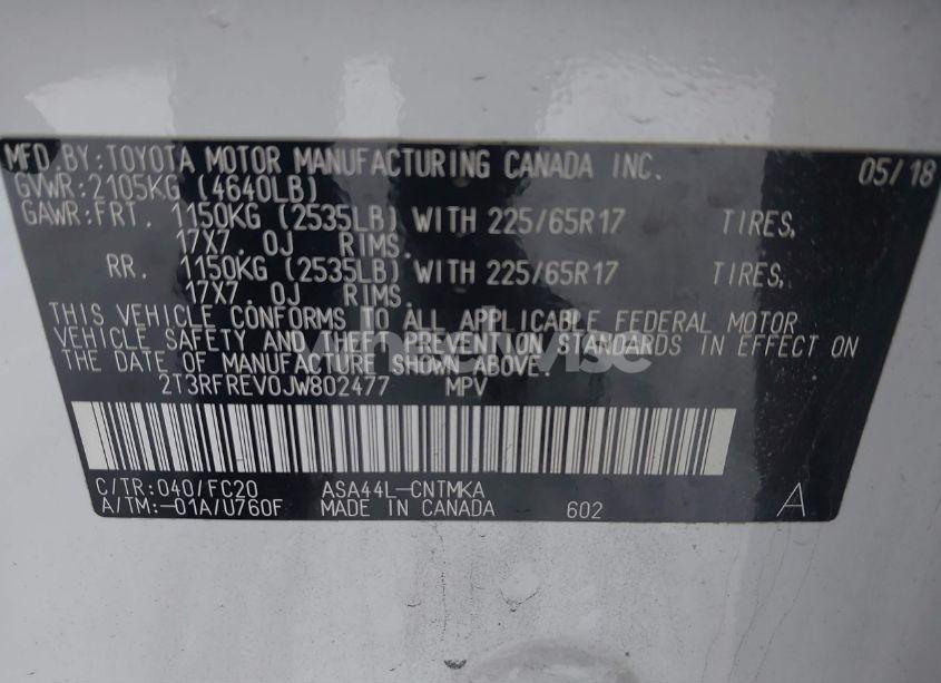 Photo 9 of 2018 Toyota Rav4 XLE (VIN 2T3RFREV0JW802477)