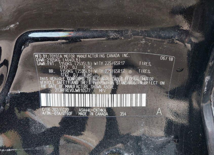 Photo 9 of 2018 Toyota Rav4 XLE (VIN 2T3RFREV0JW810577)