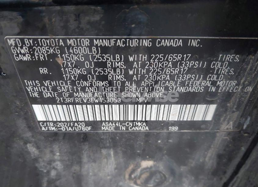 Photo 9 of 2014 Toyota Rav4 XLE (VIN 2T3RFREV3EW153053)