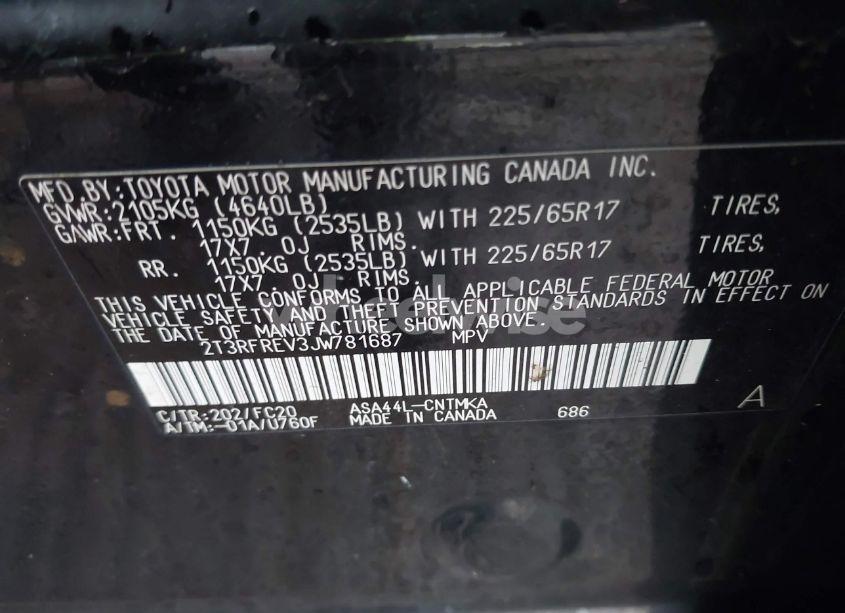 Photo 9 of 2018 Toyota Rav4 XLE (VIN 2T3RFREV3JW781687)