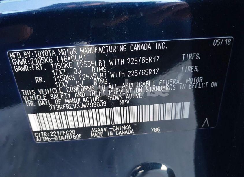 Photo 9 of 2018 Toyota Rav4 XLE (VIN 2T3RFREV3JW799039)