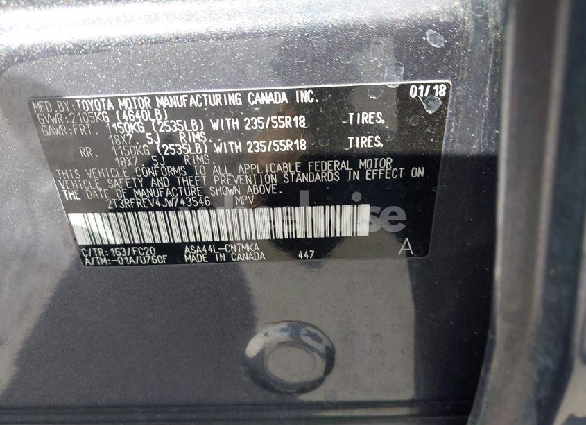 Photo 9 of 2018 Toyota Rav4 ADVENTURE (VIN 2T3RFREV4JW743546)