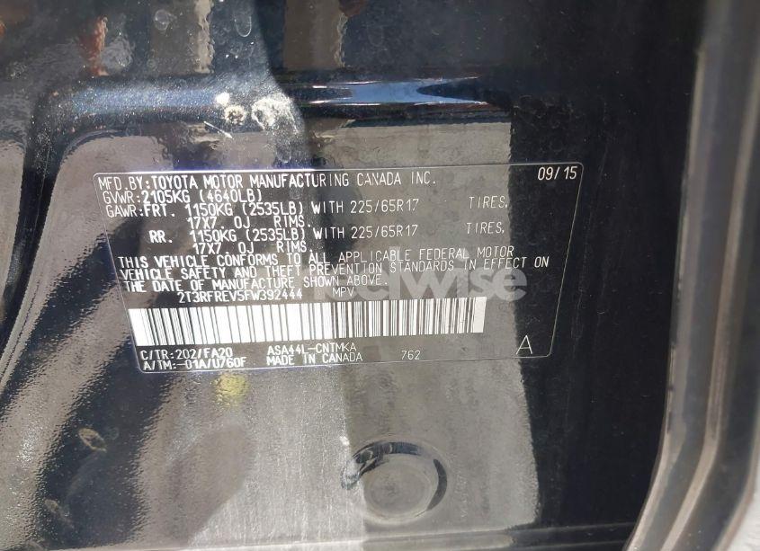 Photo 9 of 2015 Toyota Rav4 XLE (VIN 2T3RFREV5FW392444)