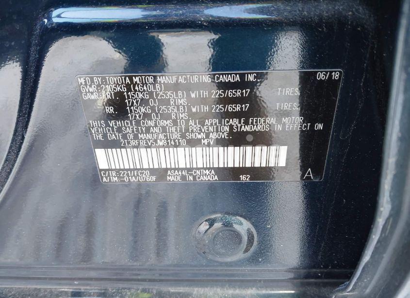 Photo 9 of 2018 Toyota Rav4 XLE (VIN 2T3RFREV5JW814110)