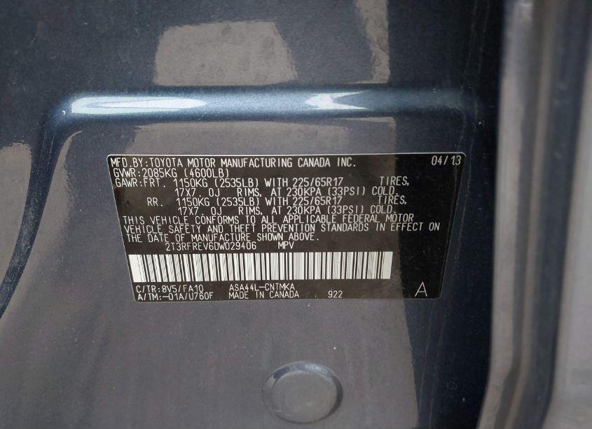 Photo 9 of 2013 Toyota Rav4 XLE (VIN 2T3RFREV6DW029406)