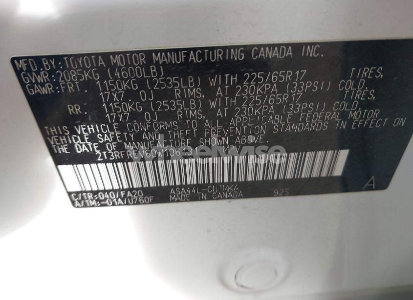 Photo 9 of 2013 Toyota Rav4 XLE (VIN 2T3RFREV6DW106131)