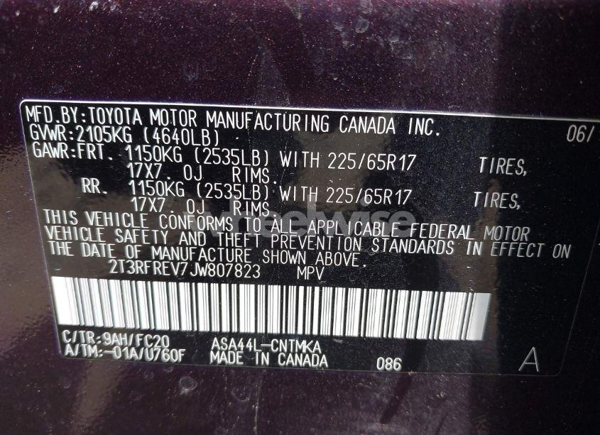 Photo 9 of 2018 Toyota Rav4 XLE (VIN 2T3RFREV7JW807823)