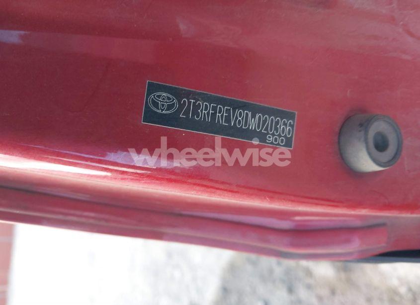 Photo 9 of 2013 Toyota Rav4 XLE (VIN 2T3RFREV8DW020366)