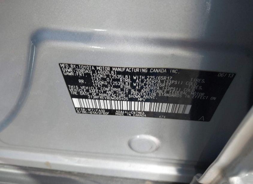 Photo 9 of 2013 Toyota Rav4 XLE (VIN 2T3RFREV8DW065405)