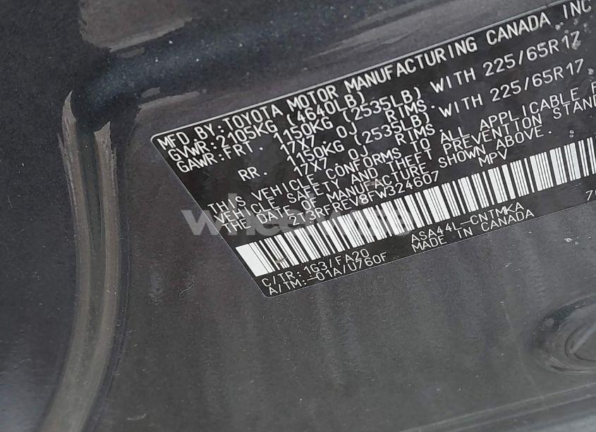 Photo 9 of 2015 Toyota Rav4 XLE (VIN 2T3RFREV8FW324607)