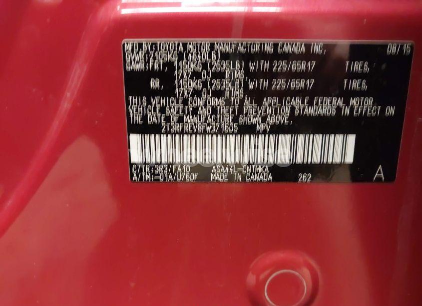 Photo 9 of 2015 Toyota Rav4 XLE (VIN 2T3RFREV8FW371605)