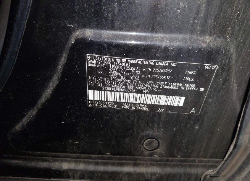 Photo 9 of 2017 Toyota Rav4 XLE (VIN 2T3RFREV8HW663726)