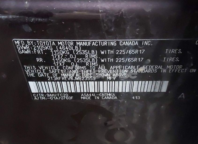 Photo 9 of 2018 Toyota Rav4 ADVENTURE/XLE (VIN 2T3RFREV8JW823559)