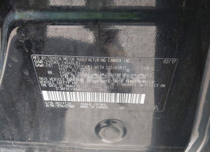 Photo 9 of 2017 Toyota Rav4 XLE (VIN 2T3RFREV9HW604622)