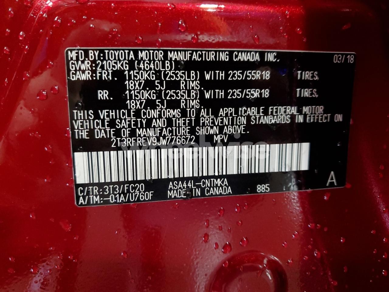 Photo 13 of 2018 TOYOTA RAV4 ADVENTURE (VIN 2T3RFREV9JW776672)