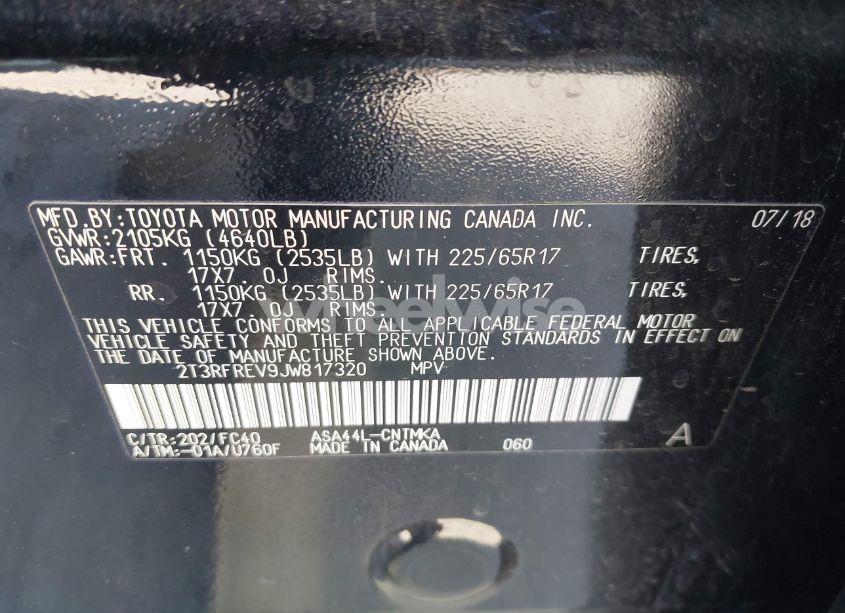 Photo 9 of 2018 Toyota Rav4 ADVENTURE/XLE (VIN 2T3RFREV9JW817320)