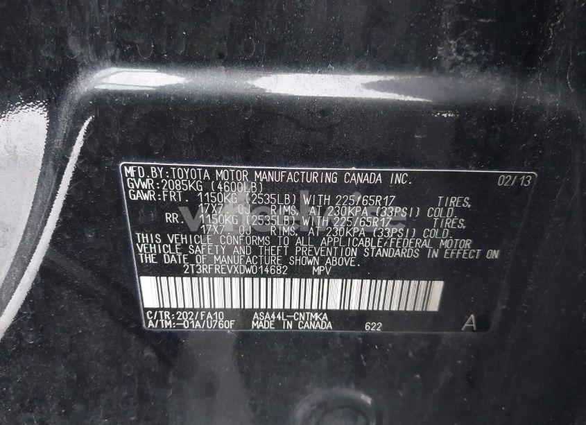 Photo 9 of 2013 Toyota Rav4 XLE (VIN 2T3RFREVXDW014682)