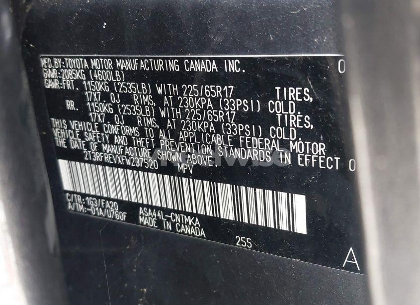 Photo 9 of 2015 Toyota Rav4 XLE (VIN 2T3RFREVXFW237520)